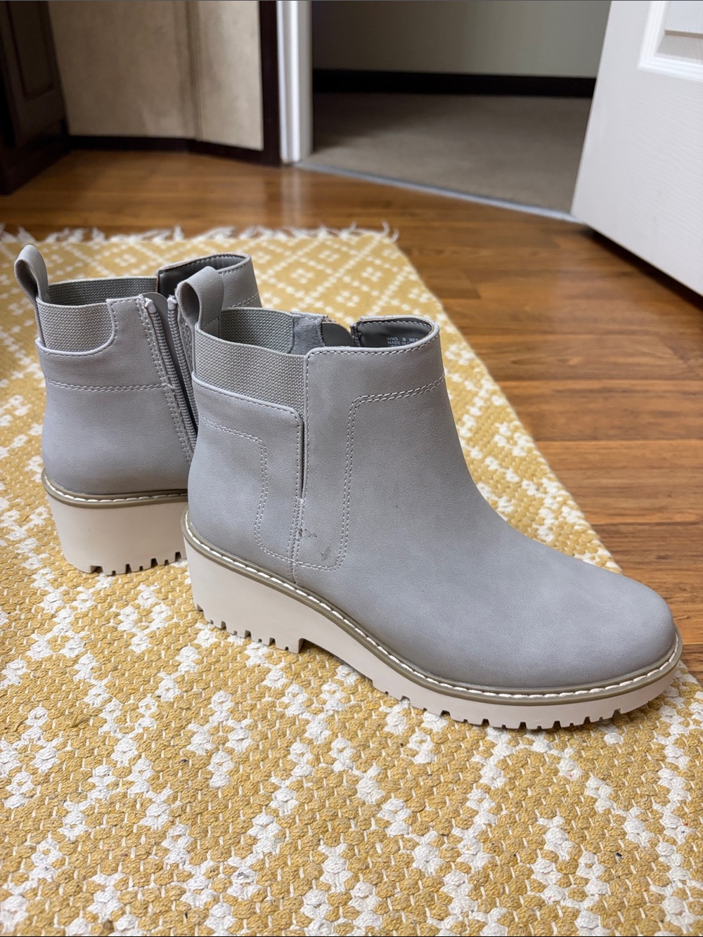 Sonoma Light Gray Platform Ankle Booties